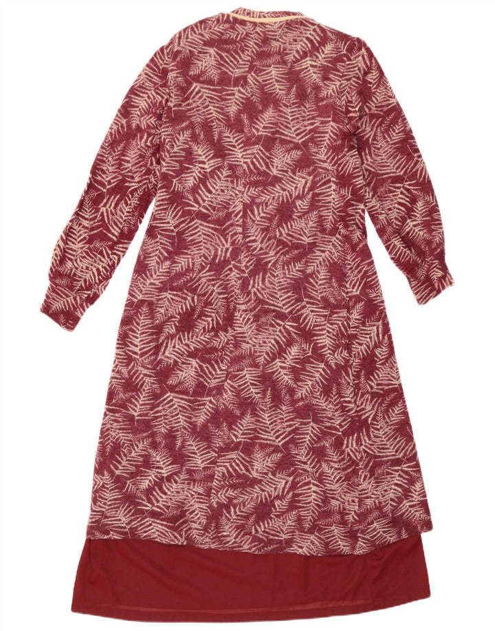 Conjunto feminino Hilton de 2 peças UK 10 pequeno floral cor de vinho