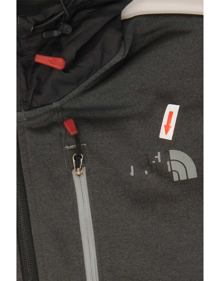 Suéter masculino com capuz e gola com zíper The North Face poliéster cinza médio