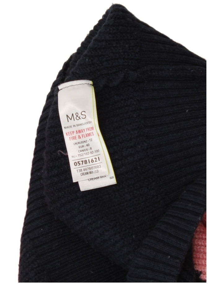 Suéter feminino Marks & Spencer com gola tartaruga Reino Unido 12 médio multicolorido