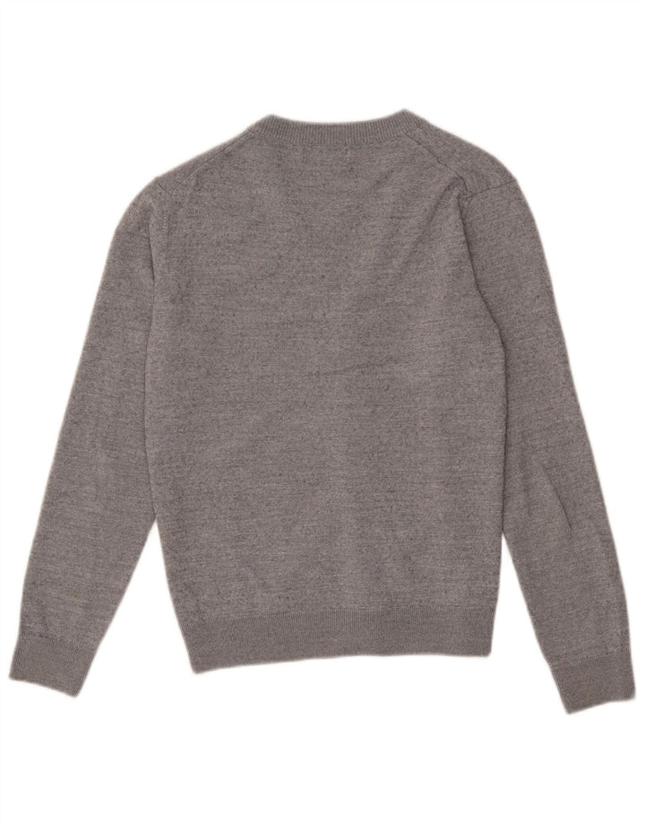 Suéter cardigã masculino Zara médio cinza manchado