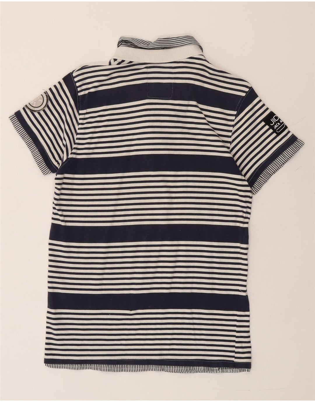 Camisa polo masculina Jack & Jones grande listrada azul marinho