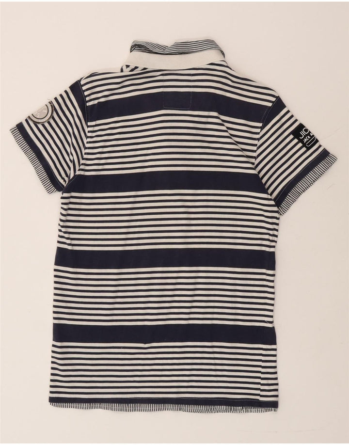 Camisa polo masculina Jack & Jones grande listrada azul marinho