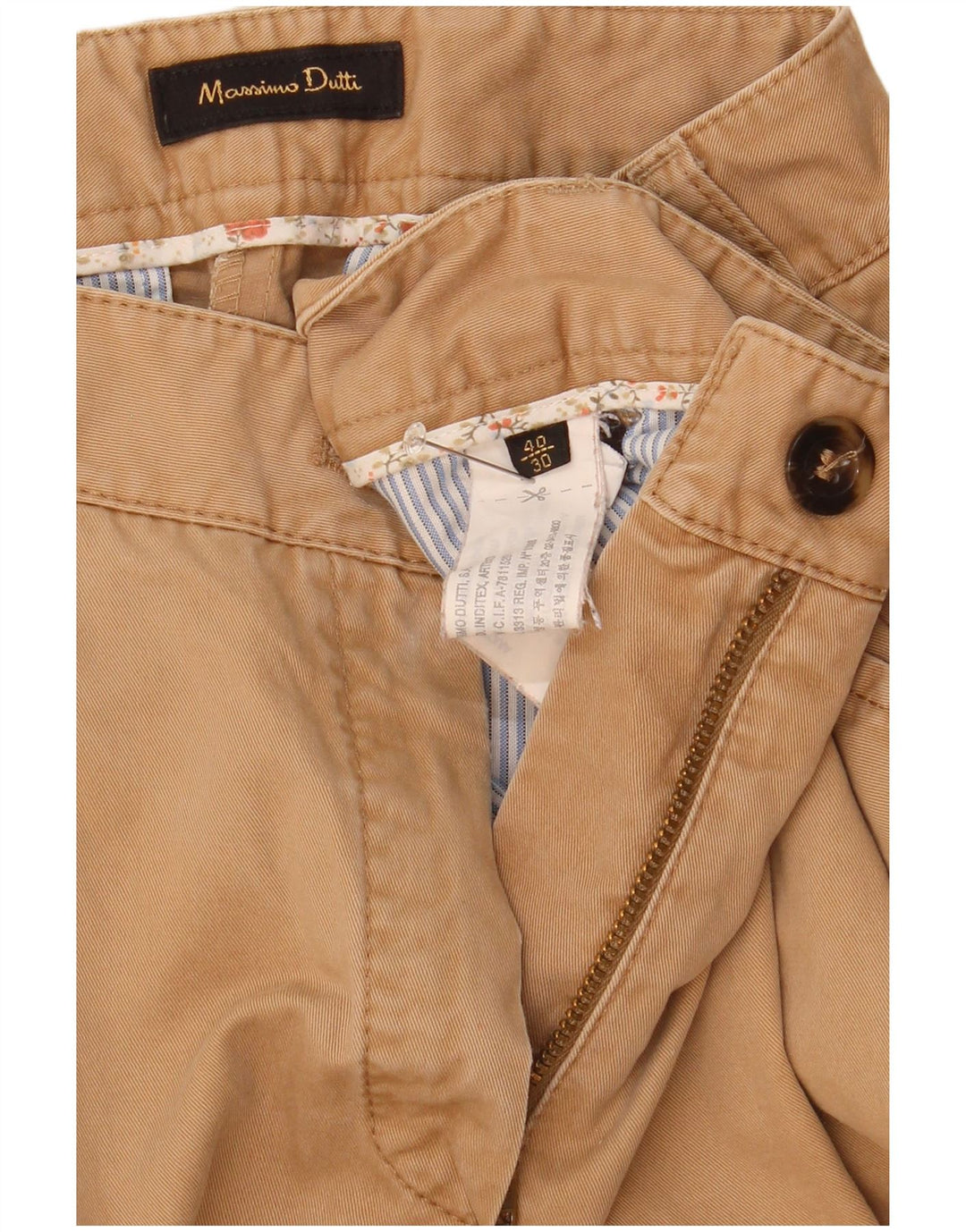 Calça Chino Feminina Massimo Dutti EU 40 Médio W30 L31 Bege