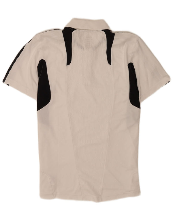Adidas Mens Regular Fit Polo Shirt Pequeno Branco Colorblock Poliéster Esportivo