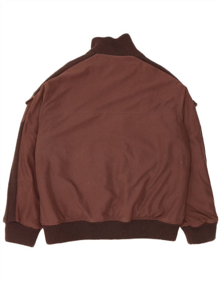 Jaqueta bomber masculina Paul & Shark UK 40 grande poliéster colorblock marrom