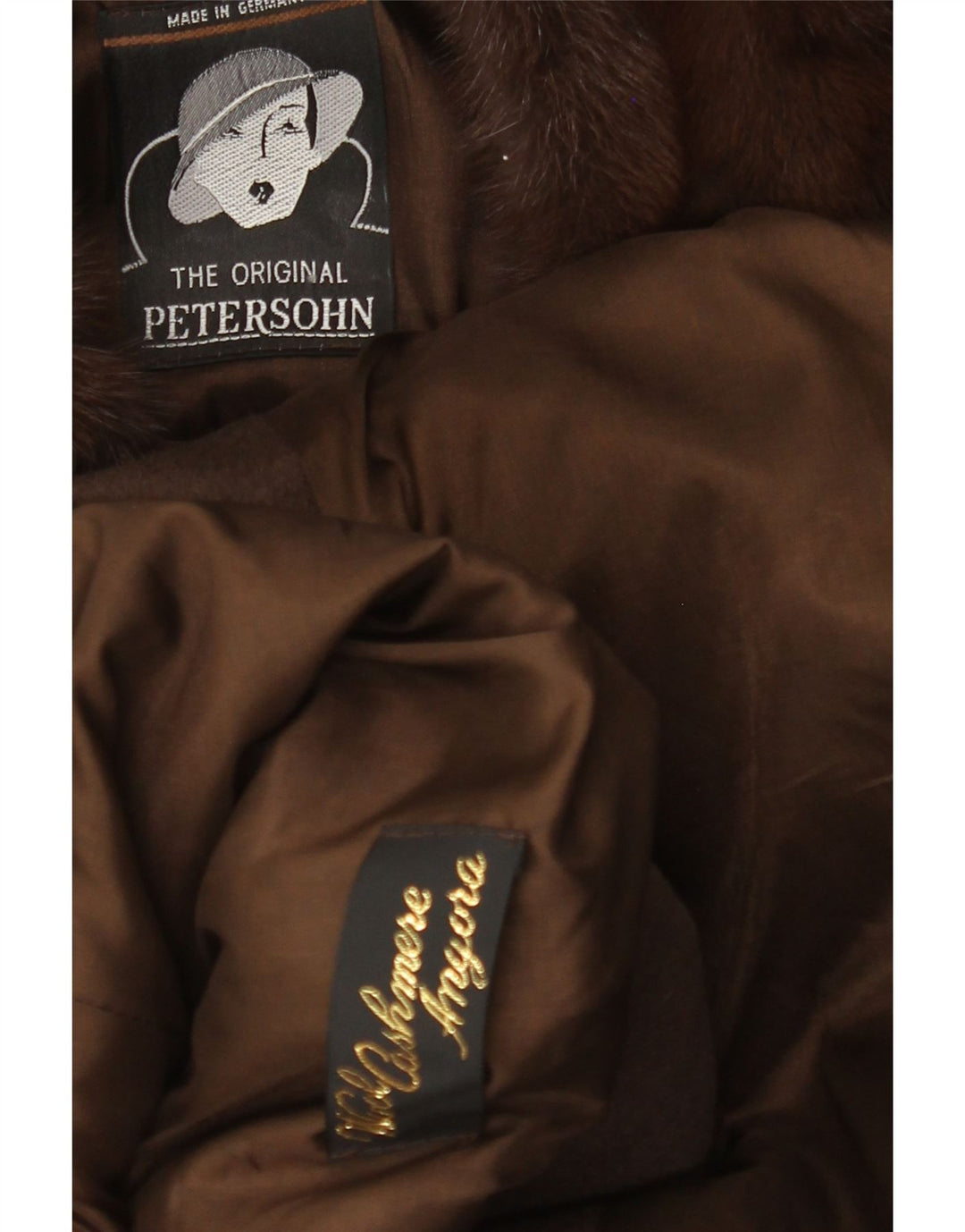 Sobretudo feminino vintage VINTAGE UK 14 grande lã cáqui