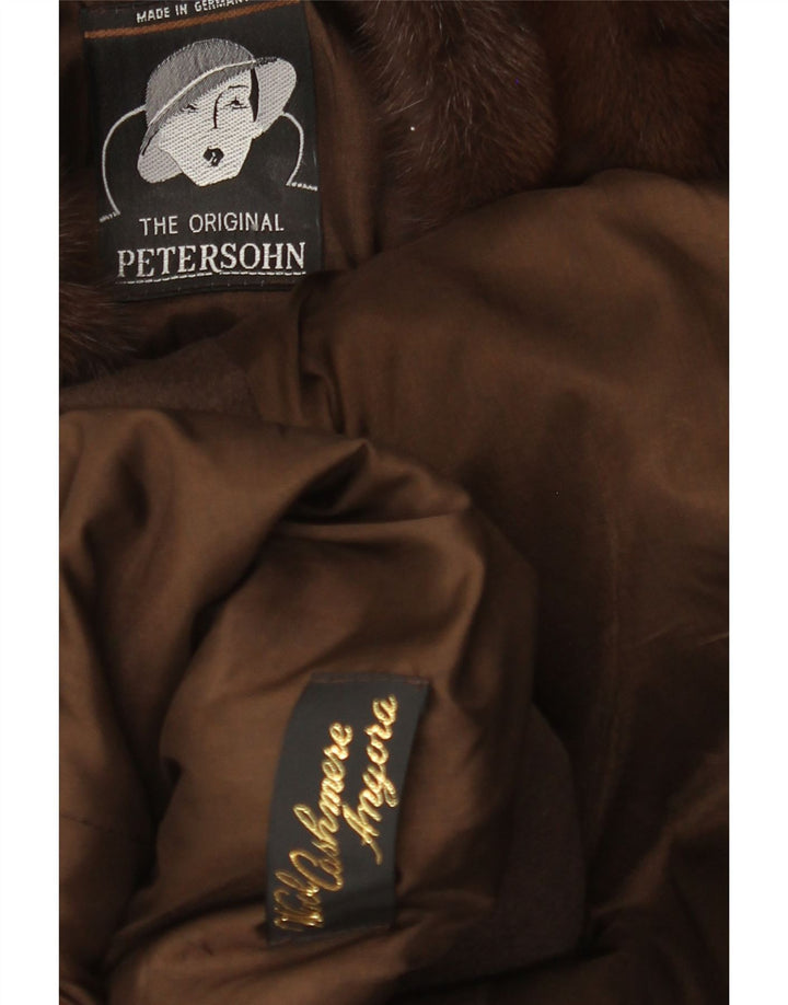 Sobretudo feminino vintage VINTAGE UK 14 grande lã cáqui