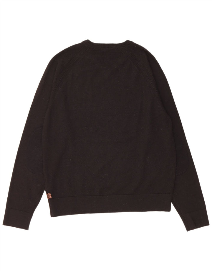 Suéter masculino Timberland regular fit com decote em V, grande lã preta