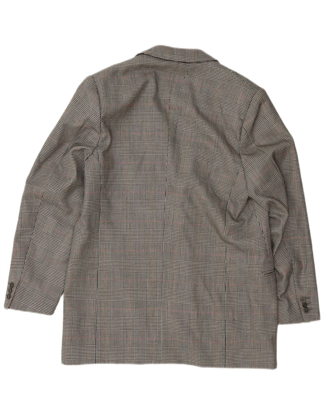 Jaqueta blazer masculina VINTAGE com 3 botões Reino Unido 38 Houndstooth cinza médio