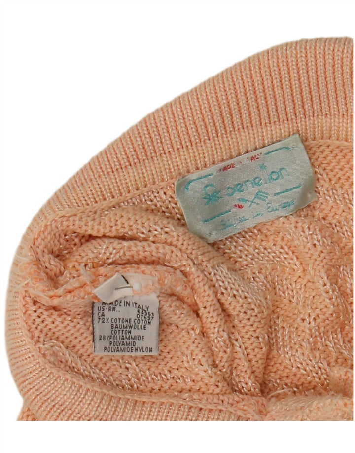 Suéter feminino Benetton com estampa abstrata e gola polo IT 48 XL rosa