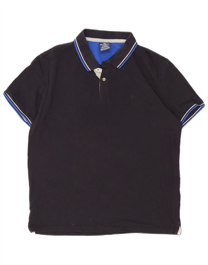 Camisa polo masculina Champion grande algodão preto
