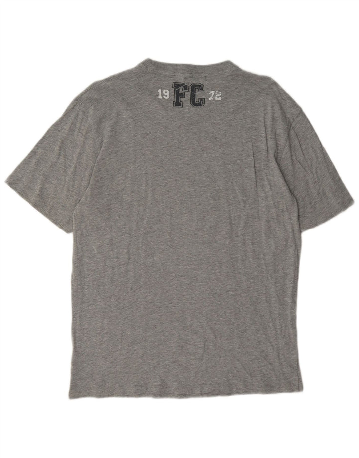 Camiseta gráfica masculina French Connection Top algodão manchado cinza médio