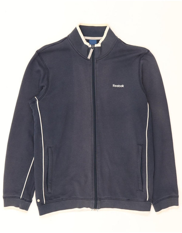 Reebok Mens Tracksuit Top Jacket Pequeno Algodão Azul Marinho