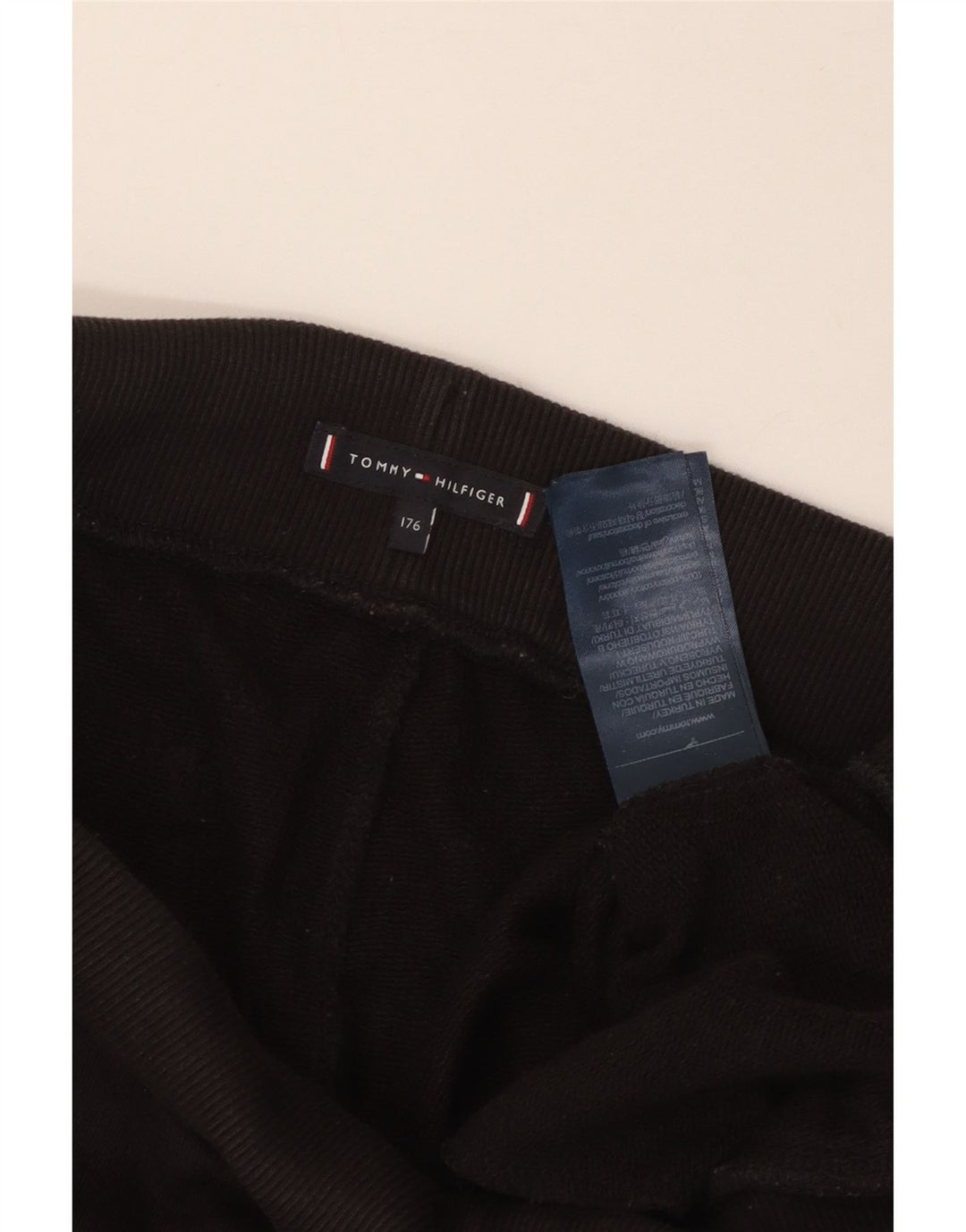 TOMMY HILFIGER Meninos Calças de treino gráfico Joggers 15-16 anos Preto