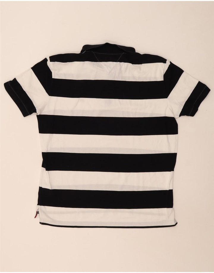 Camisa polo masculina TOMMY HILFIGER Regular Fit XL algodão listrado preto