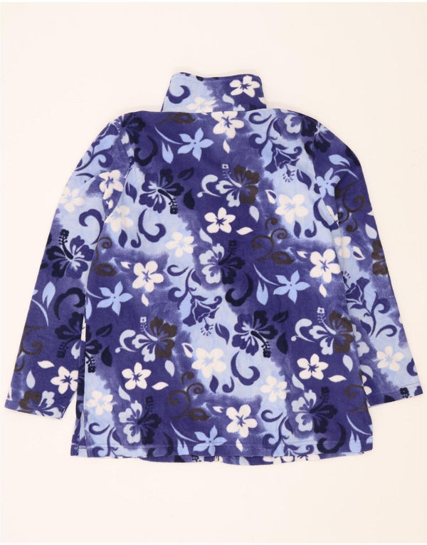 Jaqueta de lã feminina Julietta UK 14 XL azul floral poliéster