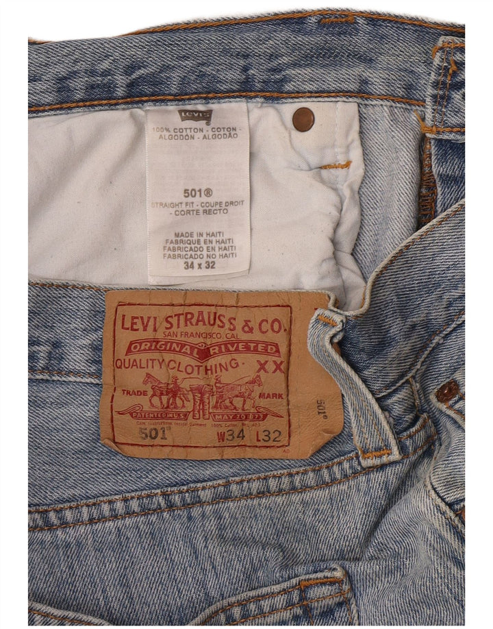 Jeans retos masculinos Levi's W34 L32 algodão azul