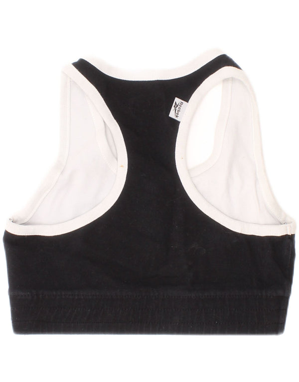 Sutiã esportivo feminino Reebok Graphic UK 8 pequeno preto colorido bloco esportivo