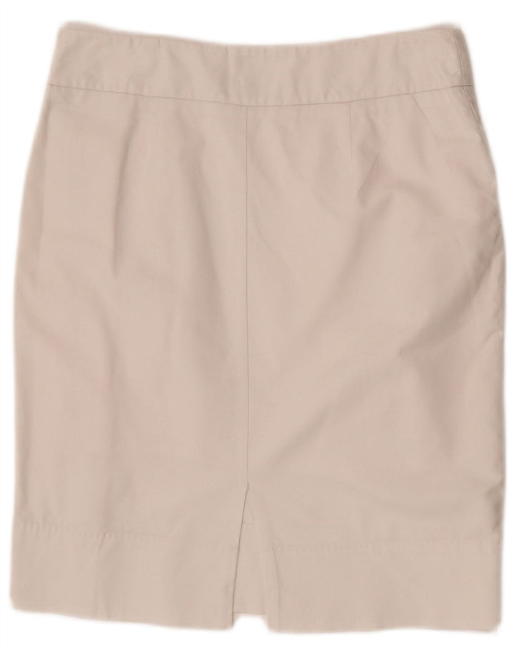 Saia reta feminina Tommy Hilfiger EUA 6 médio W29 algodão branco
