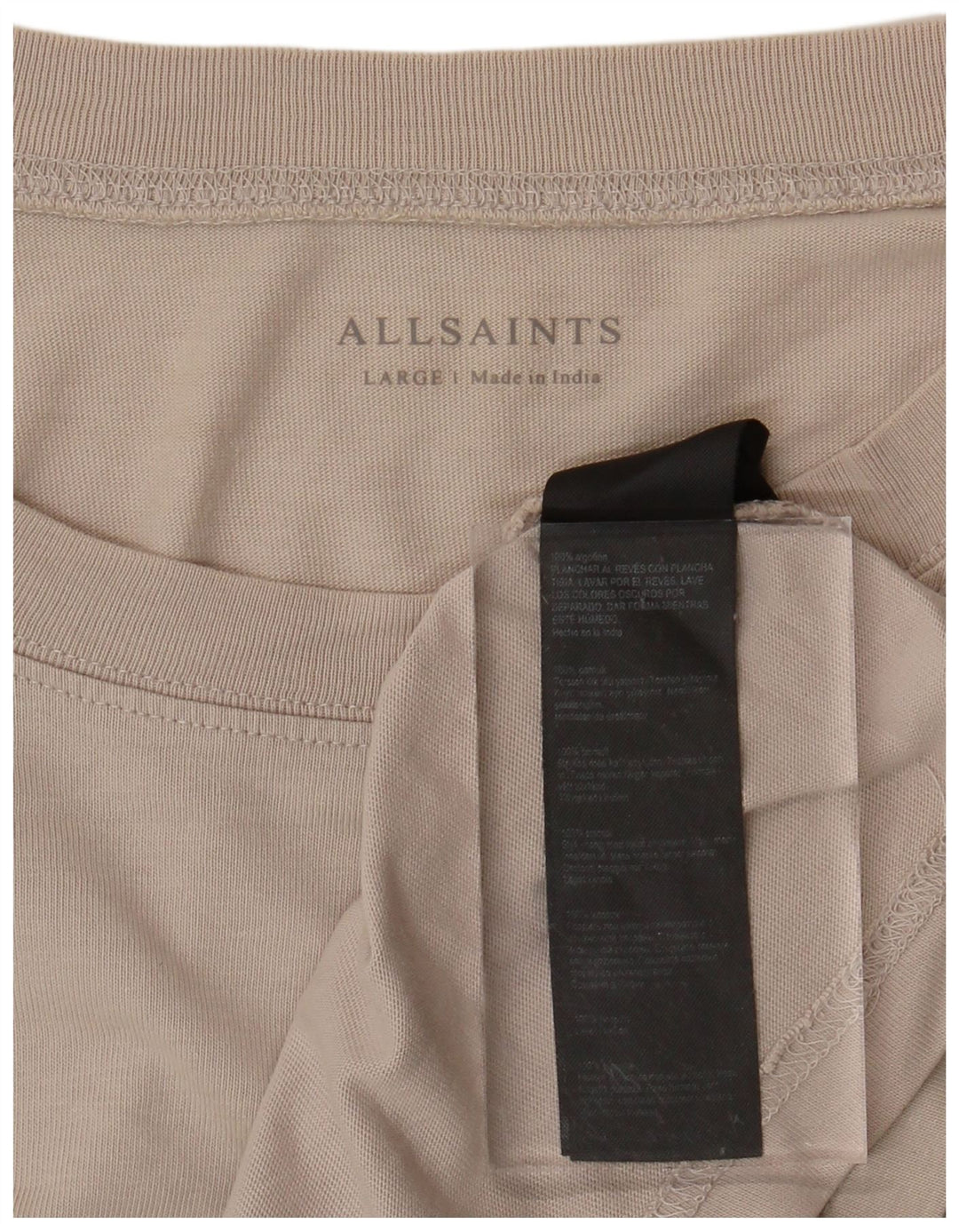 Camiseta masculina ALL SAINTS Top grande algodão bege