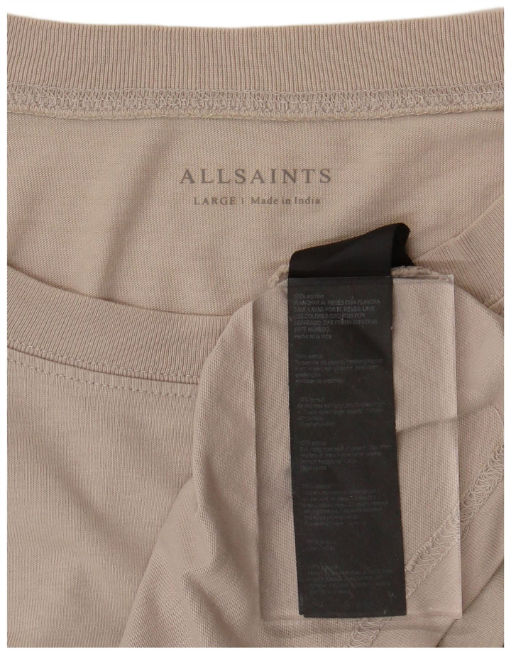 Camiseta masculina ALL SAINTS Top grande algodão bege