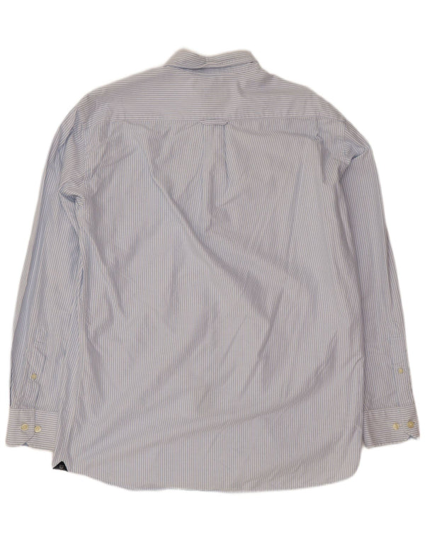 Camisa masculina Gant grande algodão listrado azul