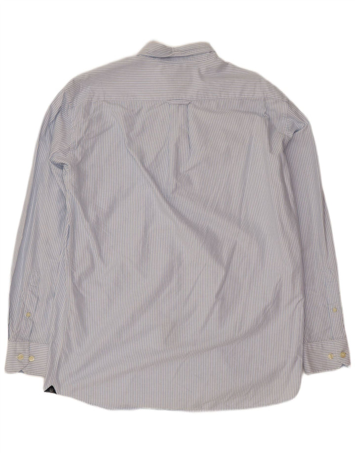 Camisa masculina Gant grande algodão listrado azul