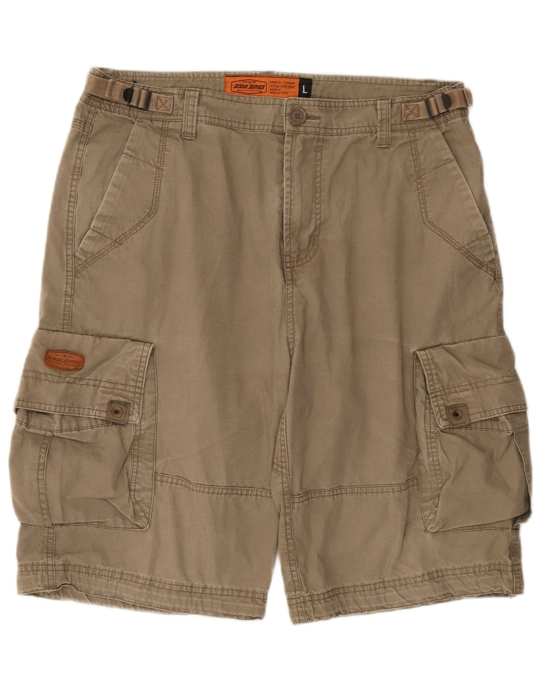 Jesse James Mens Cargo Shorts Grande W34 Algodão Bege