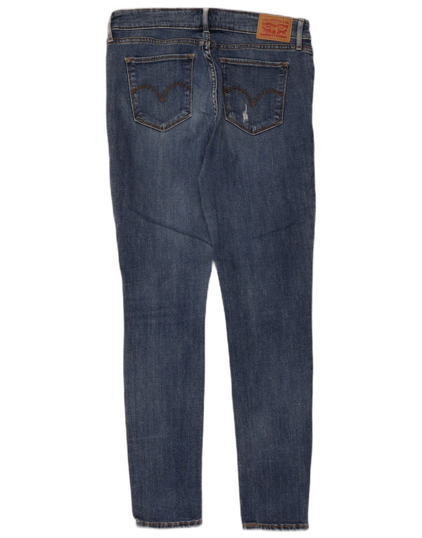 Calça jeans feminina Levi's 711 Distressed W28 L30 azul algodão