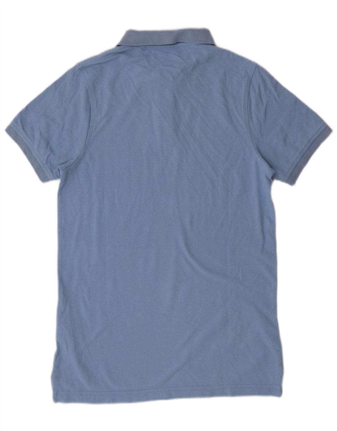 Camisa polo masculina Tommy Hilfiger pequena azul algodão