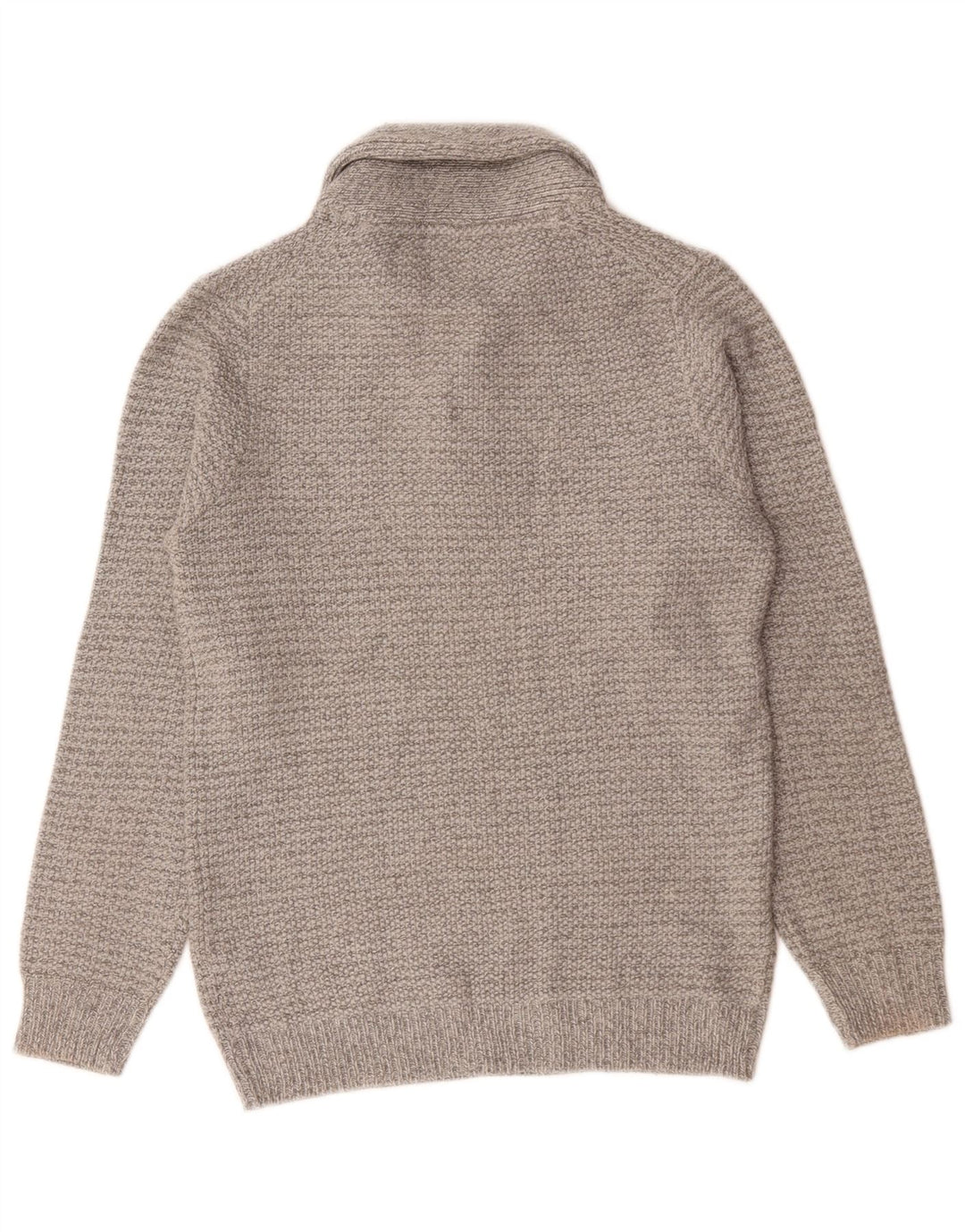 Suéter masculino Marks & Spencer com gola polo e acrílico cinza pequeno