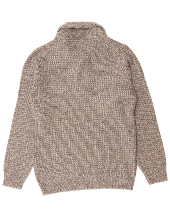 Suéter masculino Marks & Spencer com gola polo e acrílico cinza pequeno
