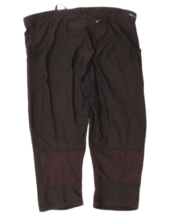 Calça de treino feminina NIKE Dri Fit Capri UK 14 grande poliéster preto