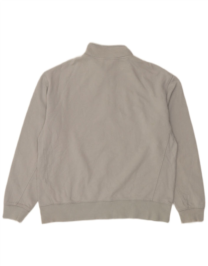 Moletom feminino Zara com zíper e gola alta, suéter UK 14 algodão cinza médio