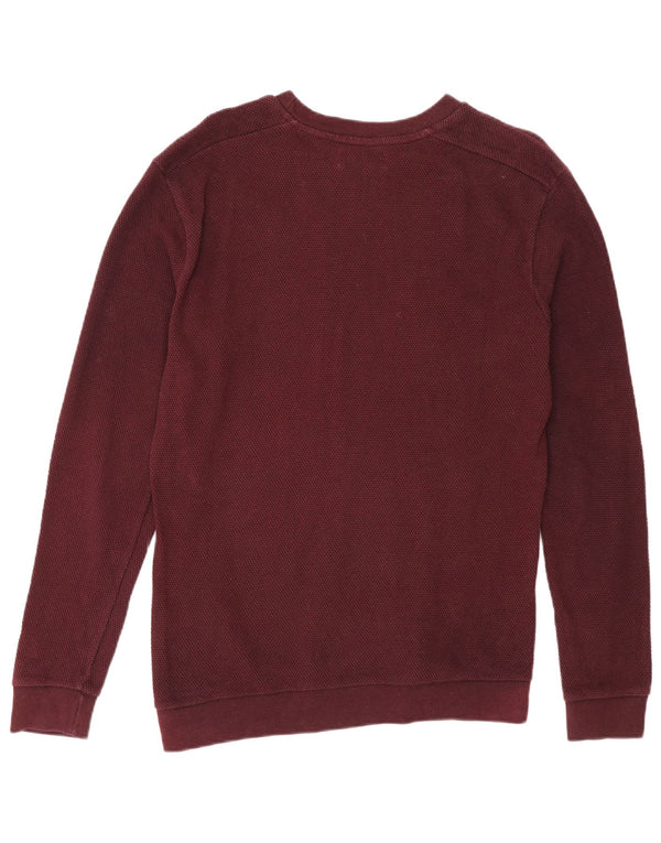 Zara Moletom Masculino Jumper Médio Algodão Borgonha