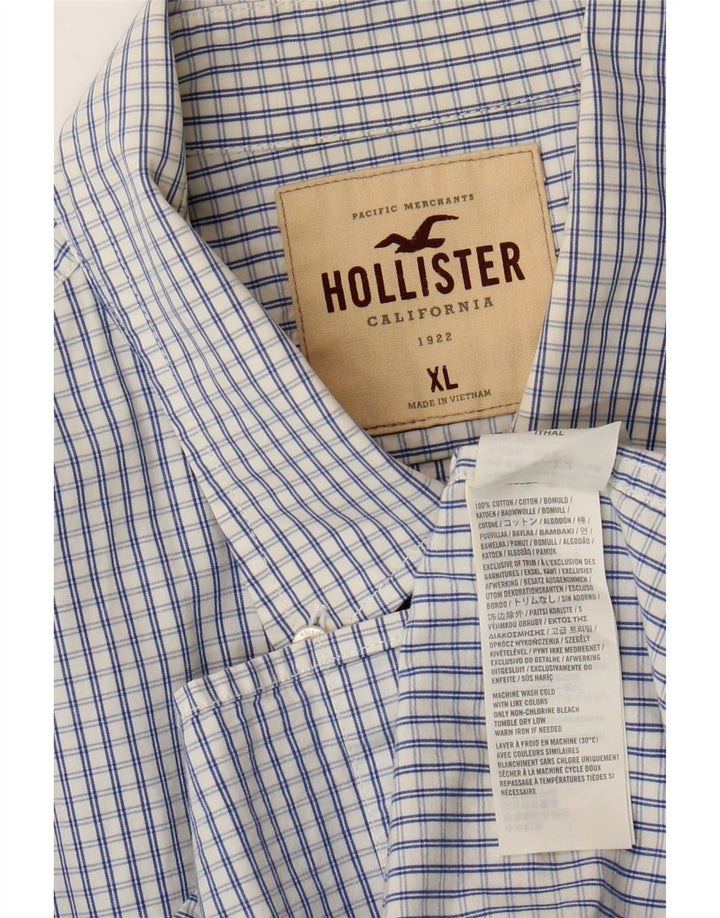 Camisa masculina HOLLISTER XL de algodão xadrez azul