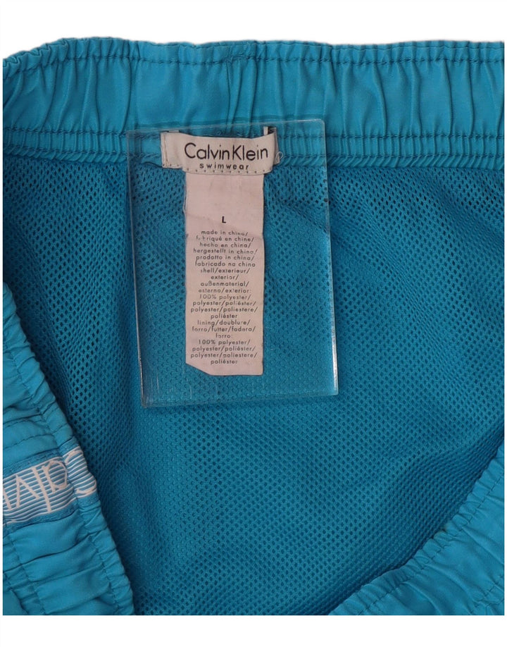 CALVIN KLEIN Calção de banho masculino gráfico grande poliéster azul