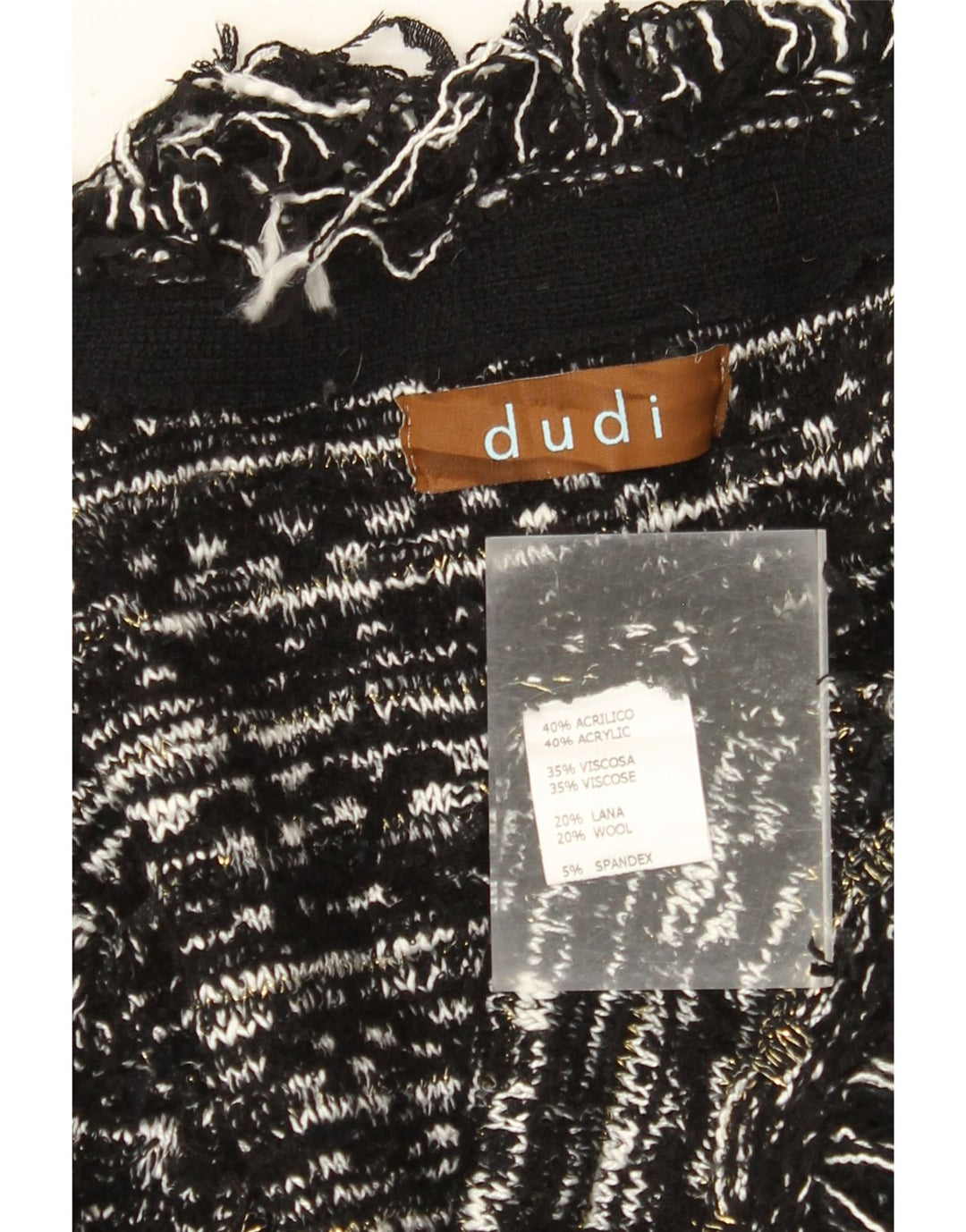 Suéter cardigã feminino VINTAGE Reino Unido 10 pequeno acrílico listrado preto