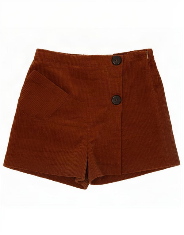 Zara Girls Shorts de veludo cotelê 13-14 anos W24 marrom