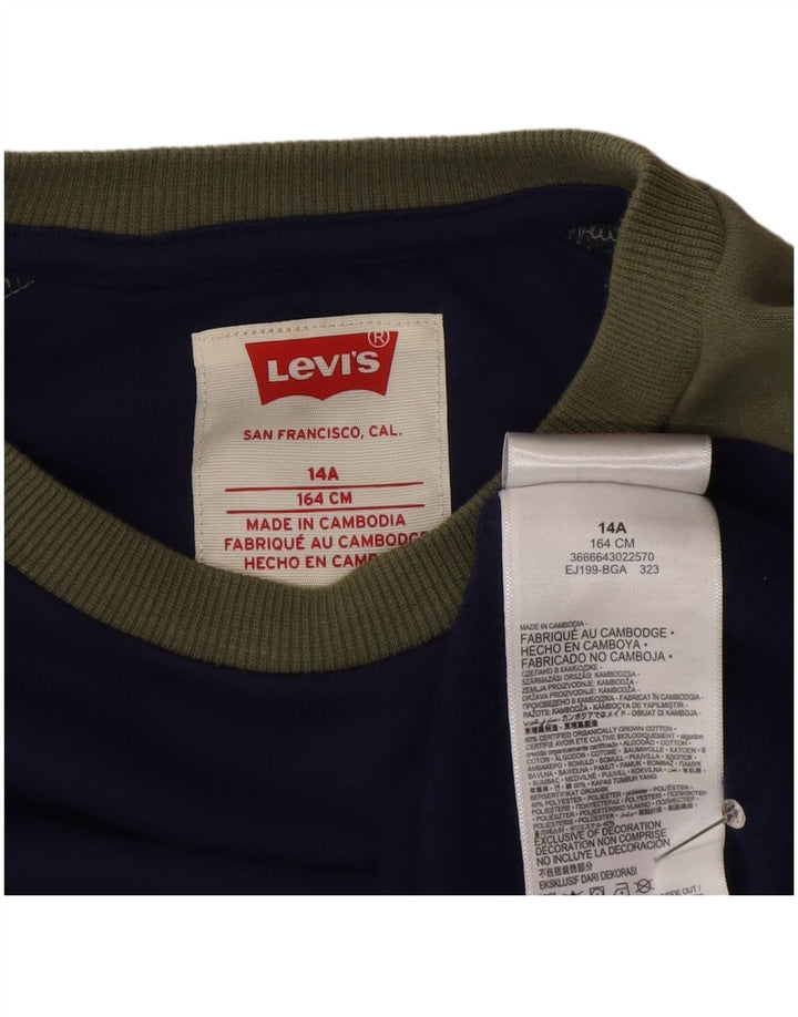 Moletom masculino Levi's 13-14 anos azul marinho algodão colorblock