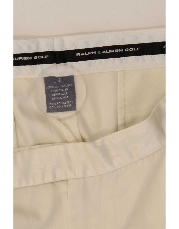 Shorts chino feminino Ralph Lauren Pegged US 12 grande W31 poliéster branco