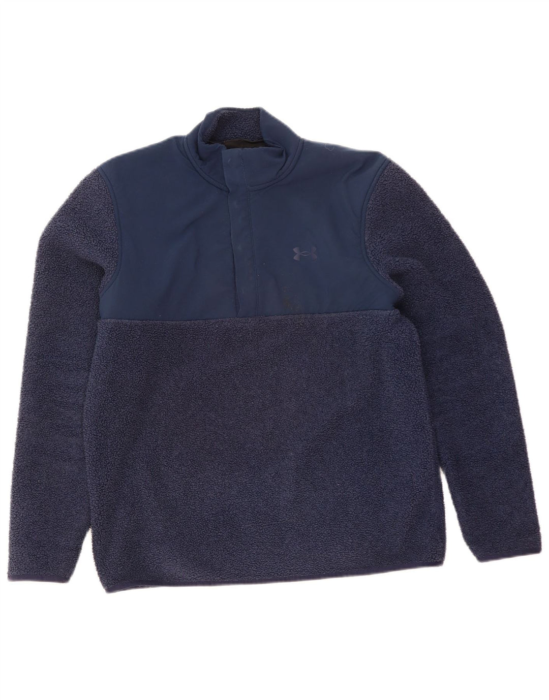 Under Armour Mens Button Neck Fleece Jumper Grande Poliéster Azul Marinho