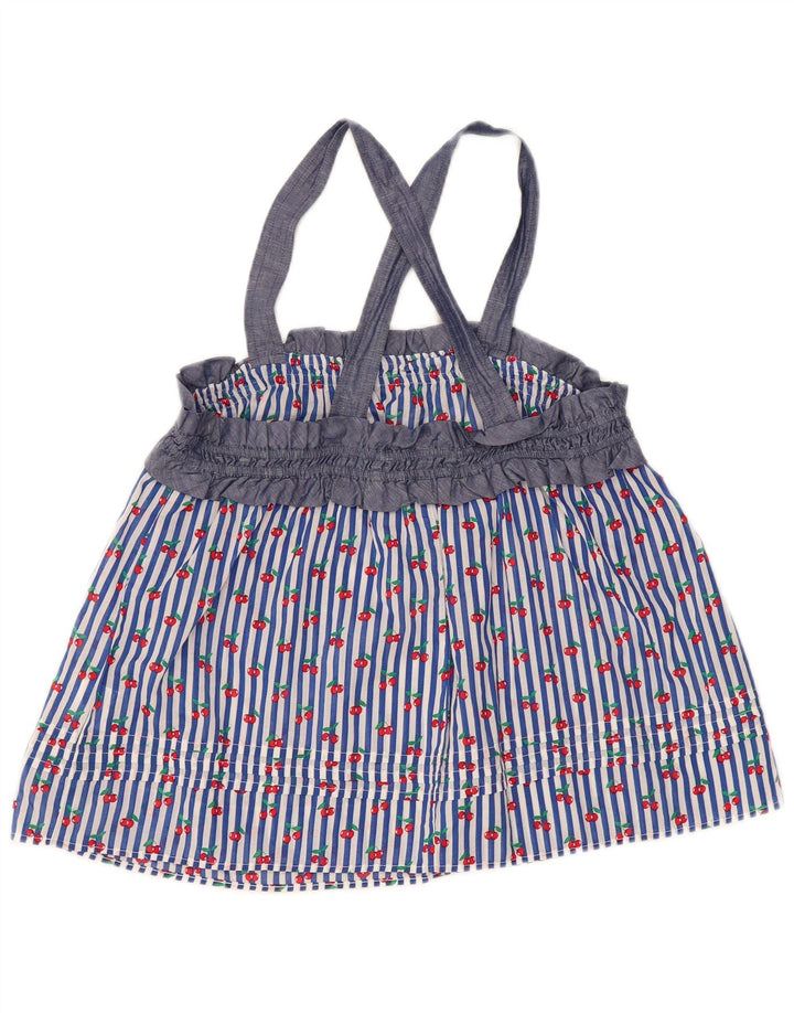 Top Cami feminino Benetton UK 14 algodão listrado azul médio