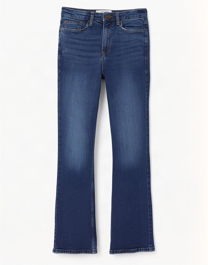 Calça jeans feminina Brooke Bootcut Fat Face UK 12 médio W28 L29 algodão azul