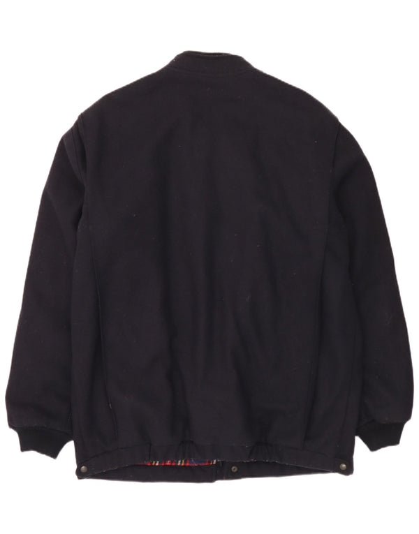 Casaco corta-vento masculino Wrangler UK 42 XL lã azul marinho