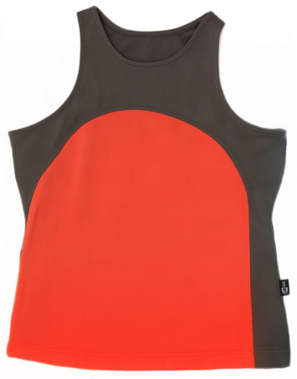 Adidas Girls Climalite Crop Vest Top 15-16 Years Grey Colourblock Polyamide