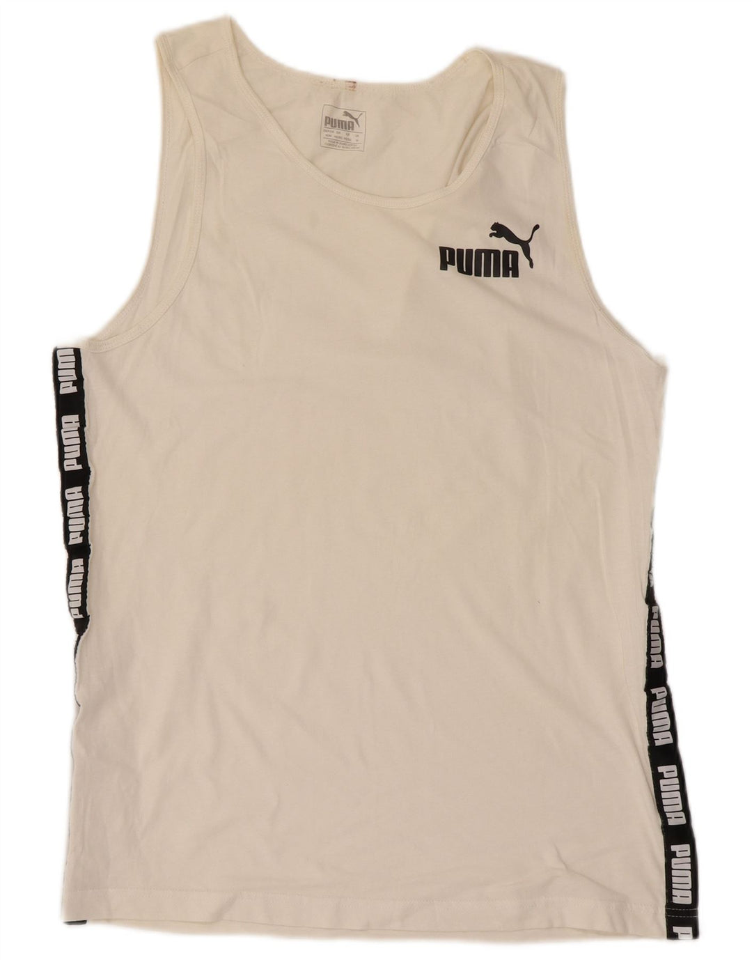 Puma masculino gráfico colete top médio branco colorblock