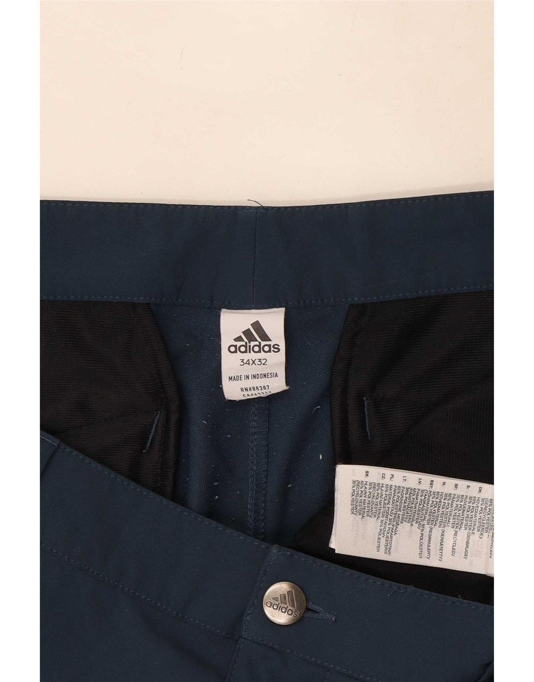 Calça Adidas Mens Slim Chino W34 L32 Azul Marinho Poliéster