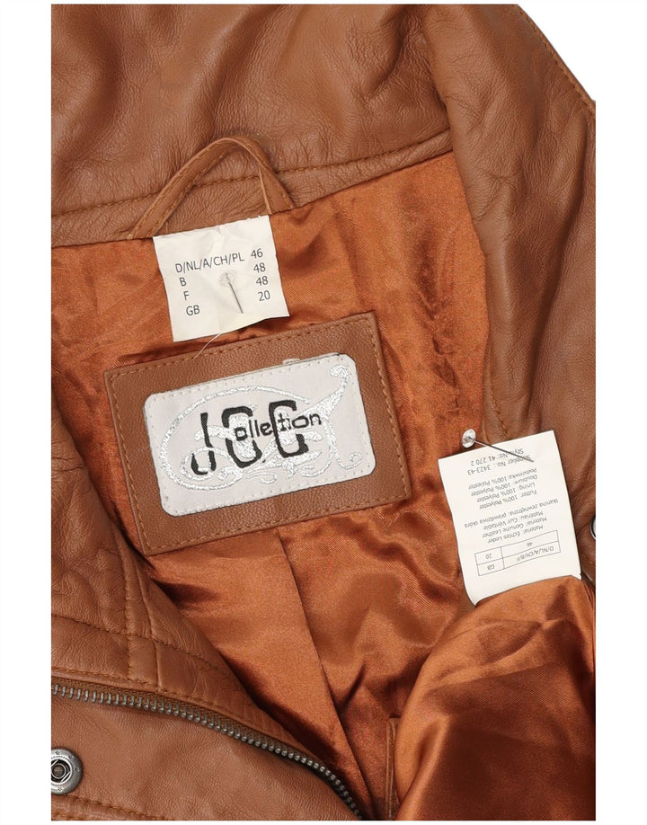 Jaqueta de couro feminina JCC UK 20 2XL couro marrom