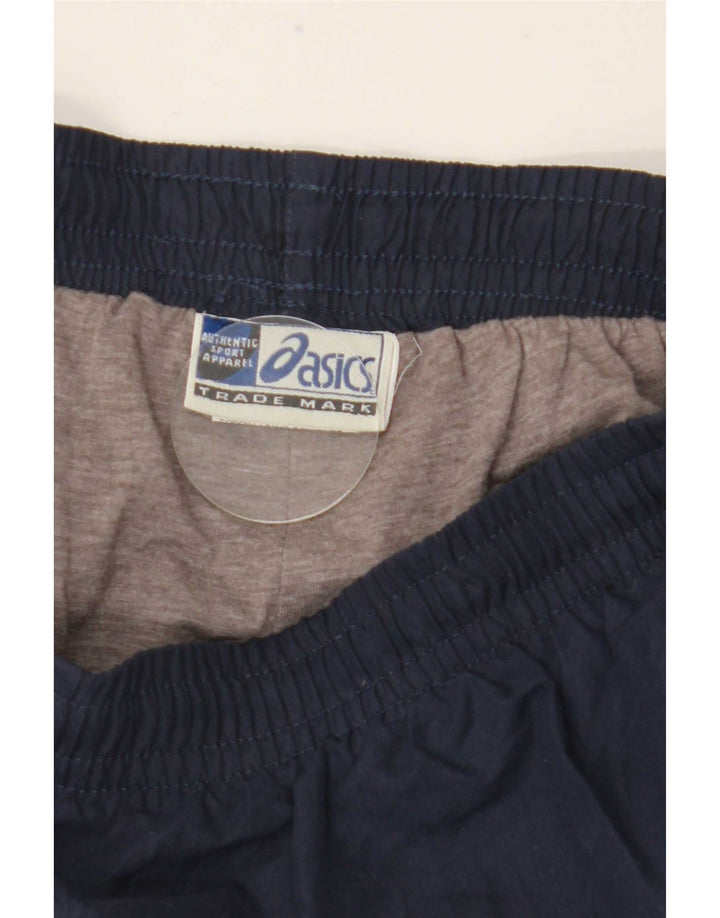 Calça de treino masculina Asics pequena azul marinho poliéster